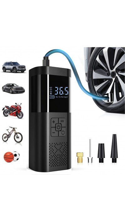 Tragbare Luftkompressor Reifenpumpe 150PSI mit Manometer LED Licht kabellos für Auto Motorrad Fahrrad