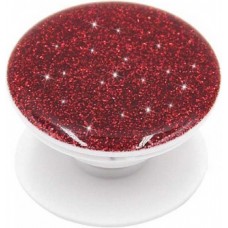 Pop Socket 3D Glitzer - Austauschbare Finger & Einhand Halterung für Smartphone / Tablets - Rot