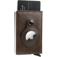 AirTag 2 in 1 Kartenhalter und Halter mit RFID-Blocker Kunstleder - Braun