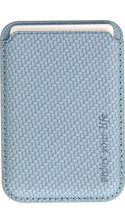 Magnetischer Kartenhalter Wallet Carbon Effekt - Kompatibel mit Apple MagSafe - Blau