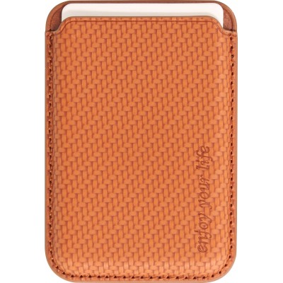 Magnetischer Kartenhalter Wallet Carbon Effekt - Kompatibel mit Apple MagSafe - Orange