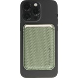 Magnetischer Kartenhalter Wallet Carbon Effekt - Kompatibel mit Apple MagSafe - Grün