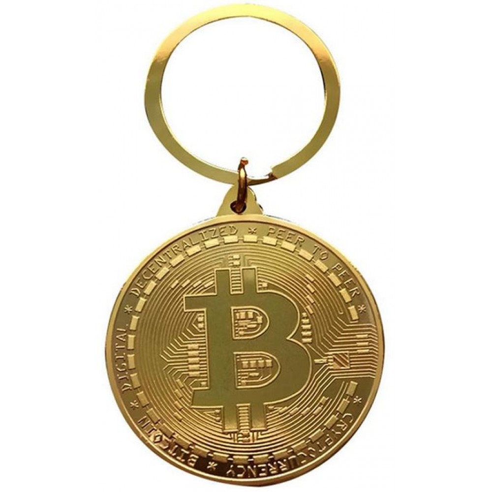 Schlüsselanhänger Bitcoin Münze Token Krypto Kult - Gold