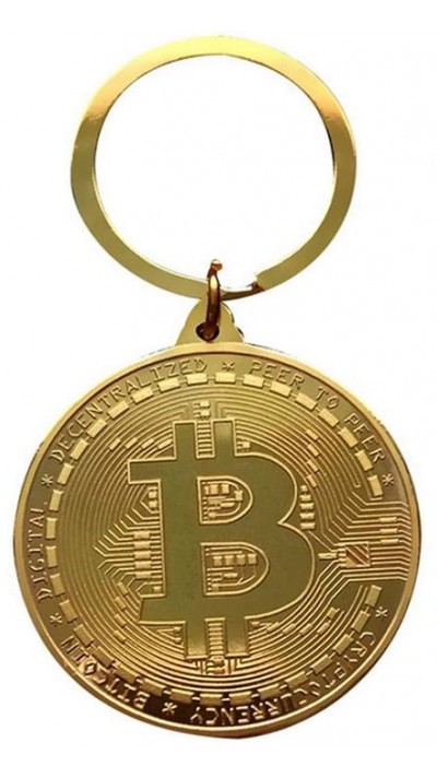 Schlüsselanhänger Bitcoin Münze Token Krypto Kult - Gold