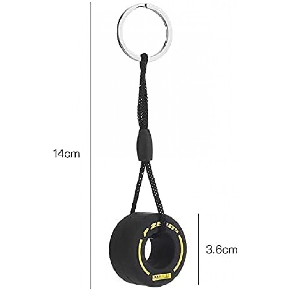 Universeller Schlüsselanhänger / Schlüsselring - Pneu "P Zero" Pirelli F1 Sport - Gelb