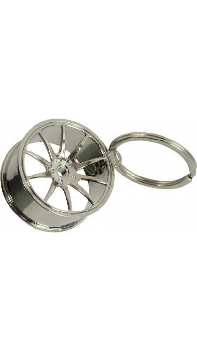 Hochwertiger Felgen Schlüsselanhänger Metal Sport Turbo Drift Key-chain Car Wheel - Silber