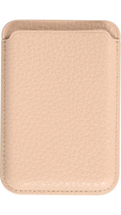 MagSafe Magnetkartenhalter aus veganem Leder mit starken Magneten - Beige