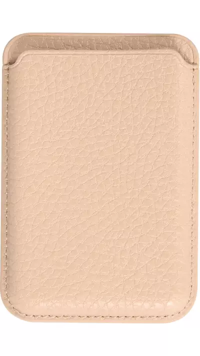 MagSafe Magnetkartenhalter aus veganem Leder mit starken Magneten - Beige