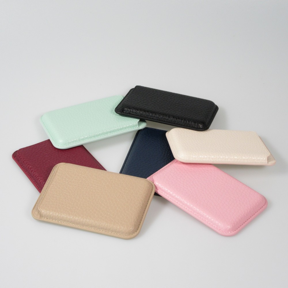 Portes-cartes MagSafe magnétique en cuir végan avec aiment fort - Beige
