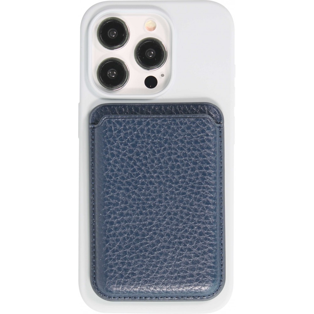 MagSafe Magnetkartenhalter aus veganem Leder mit starken Magneten - Blau
