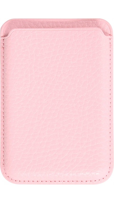 MagSafe Magnetkartenhalter aus veganem Leder mit starken Magneten  - Rosa