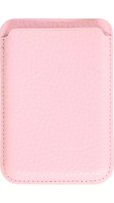 MagSafe Magnetkartenhalter aus veganem Leder mit starken Magneten  - Rosa