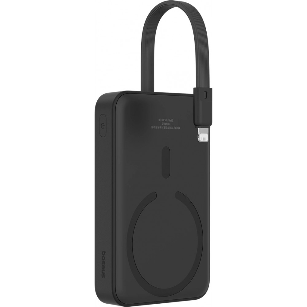 Baseus Magnetische Powerbank 10000mAh 20W mit integriertem Lightning-Kabel und 60W USB-C - Schwarz