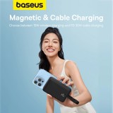 Baseus Magnetische Powerbank 10000mAh 20W mit integriertem Lightning-Kabel und 60W USB-C - Schwarz