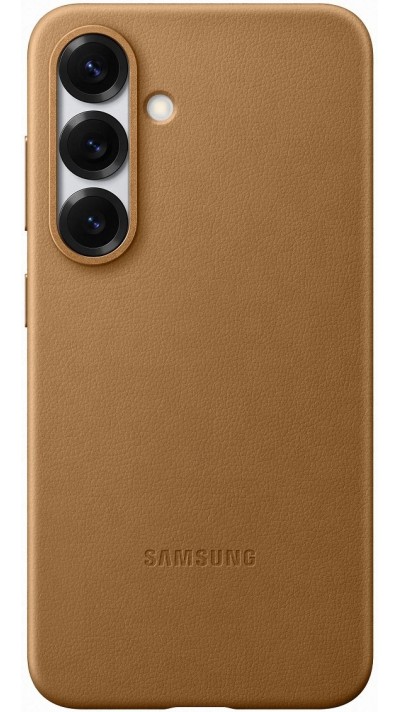 Galaxy S25 Case Hülle - Premium Vegan Leder Backcover KindSuit - Gold
