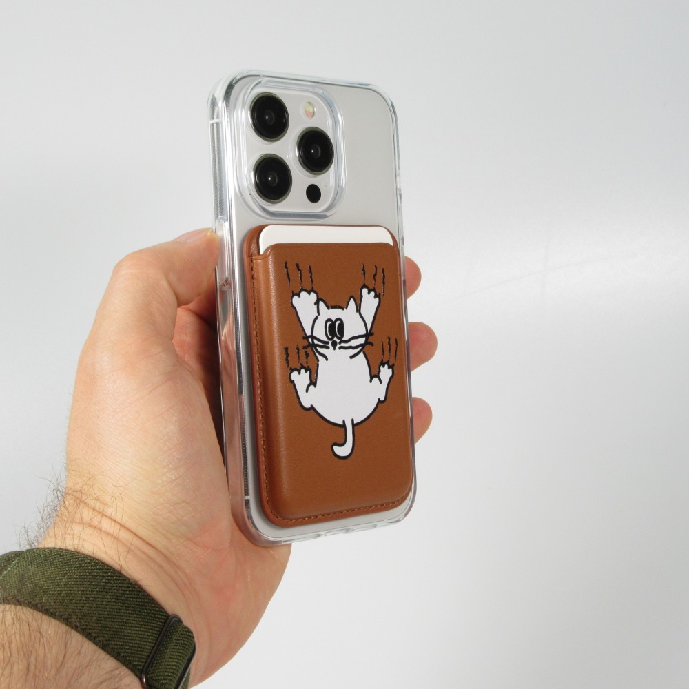Premium magnetischer Kartenhalter mit starker Haftung - Kompatibel mit Apple MagSafe  - Design nr 6