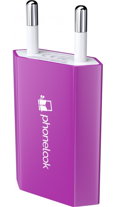 Standard CH Netz-Ladestecker USB-A Adapter 5W mit Logo PhoneLook - Violett