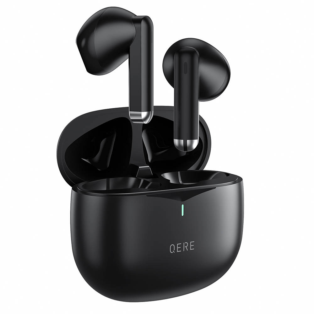 QERE E28 Kabellose Bluetooth 5.3 Kopfhörer In-Ear HIFI mit Nois cancellation, IPX5 & Touch Control - Schwarz