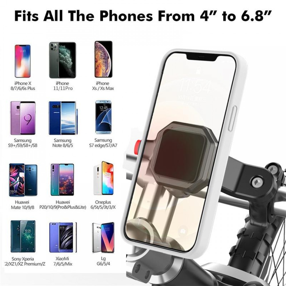 Quick Lock - Smartphone Halterung für Fahrrad und Motorbike mit Quick Release Funktion - Schwarz