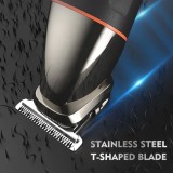 Elektronischer 5 in 1 Rasierapparat magnetisch für Haar, Trimming und Body inkl Standfuss - Schwarz