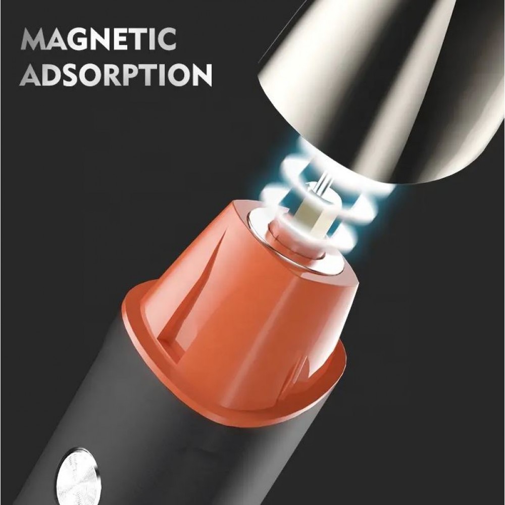 Elektronischer 5 in 1 Rasierapparat magnetisch für Haar, Trimming und Body inkl Standfuss - Schwarz