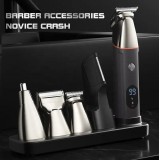 Elektronischer 5 in 1 Rasierapparat magnetisch für Haar, Trimming und Body inkl Standfuss - Schwarz