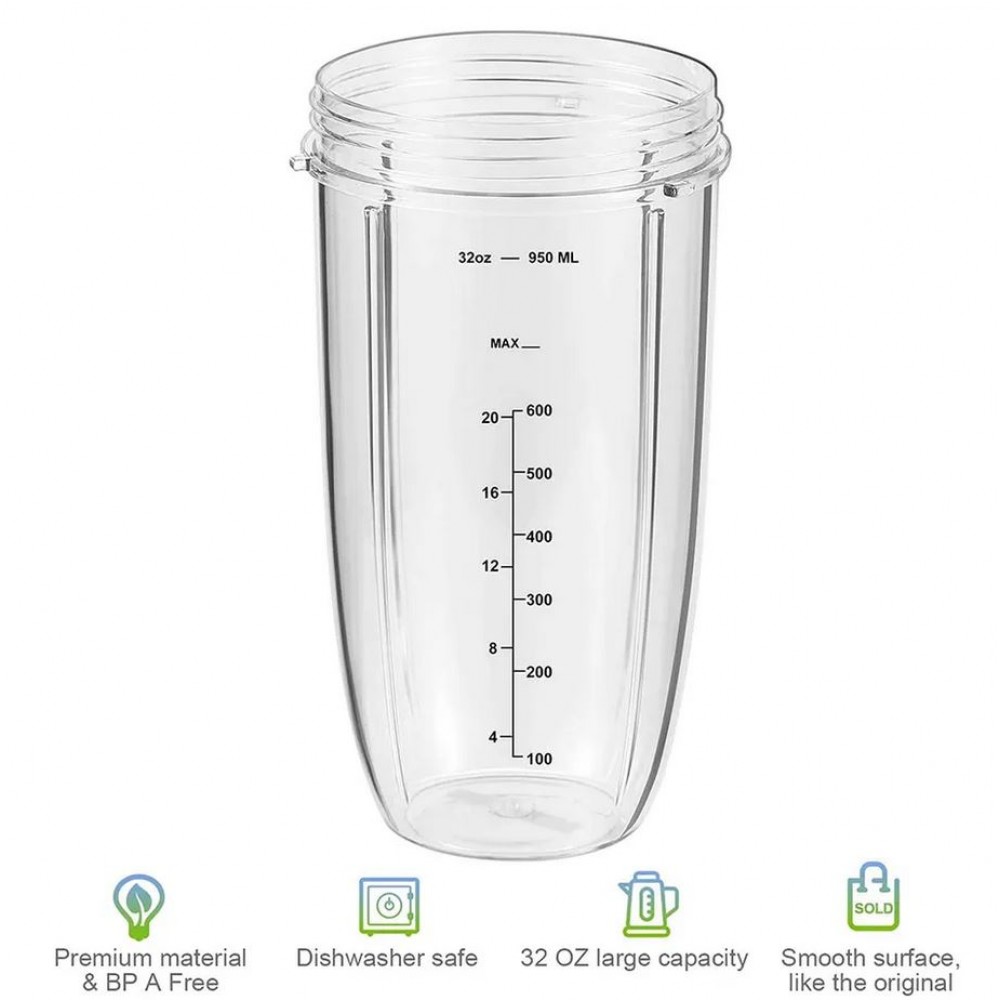 Récipient Nutribullet 950ml Gobelet avec indicateur de volume de remplissage - Transparent