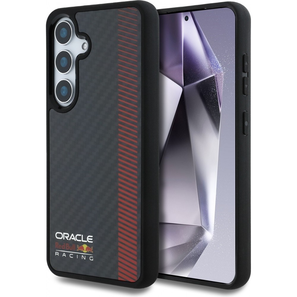 Galaxy S25 Case Hülle - Red Bull Racing Carbon Powerbar MagSafe - Schwarz