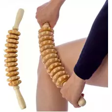 Naturholz Anti-Cellulite Massage-Roller für tiefe Muskeln und Gewebe, Lymphdrainage