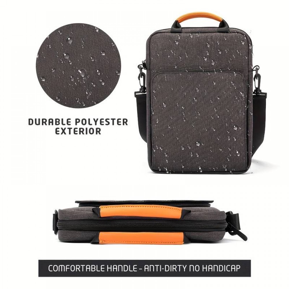 Wasserdichte Umhängetasche Laptoptasche für iPad + Laptop + MaxBook 13 Zoll - Grau