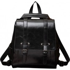 Handtasche / Fashion-Rucksack Retrolook Leder für Tablet, Bücher und Kamera - Schwarz