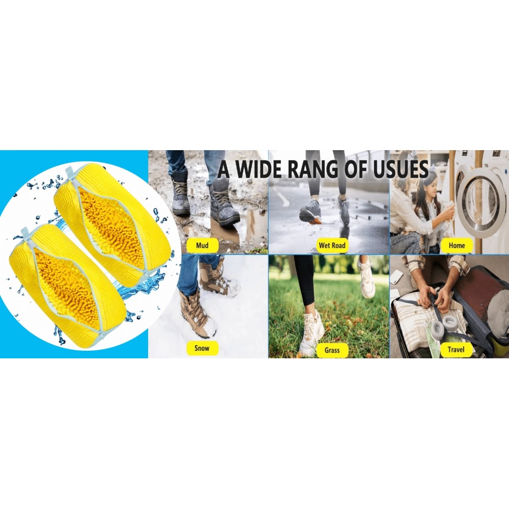 Hochwertiger Schuhwaschsack aus strapazierfähigem Polyester mit Polsterung für Sneakers und Kleidung - Gelb