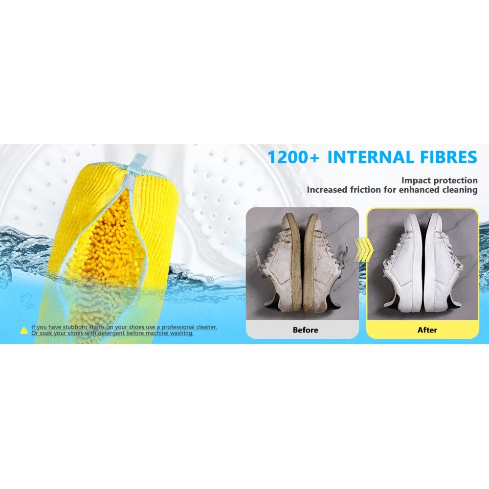 Hochwertiger Schuhwaschsack aus strapazierfähigem Polyester mit Polsterung für Sneakers und Kleidung - Gelb