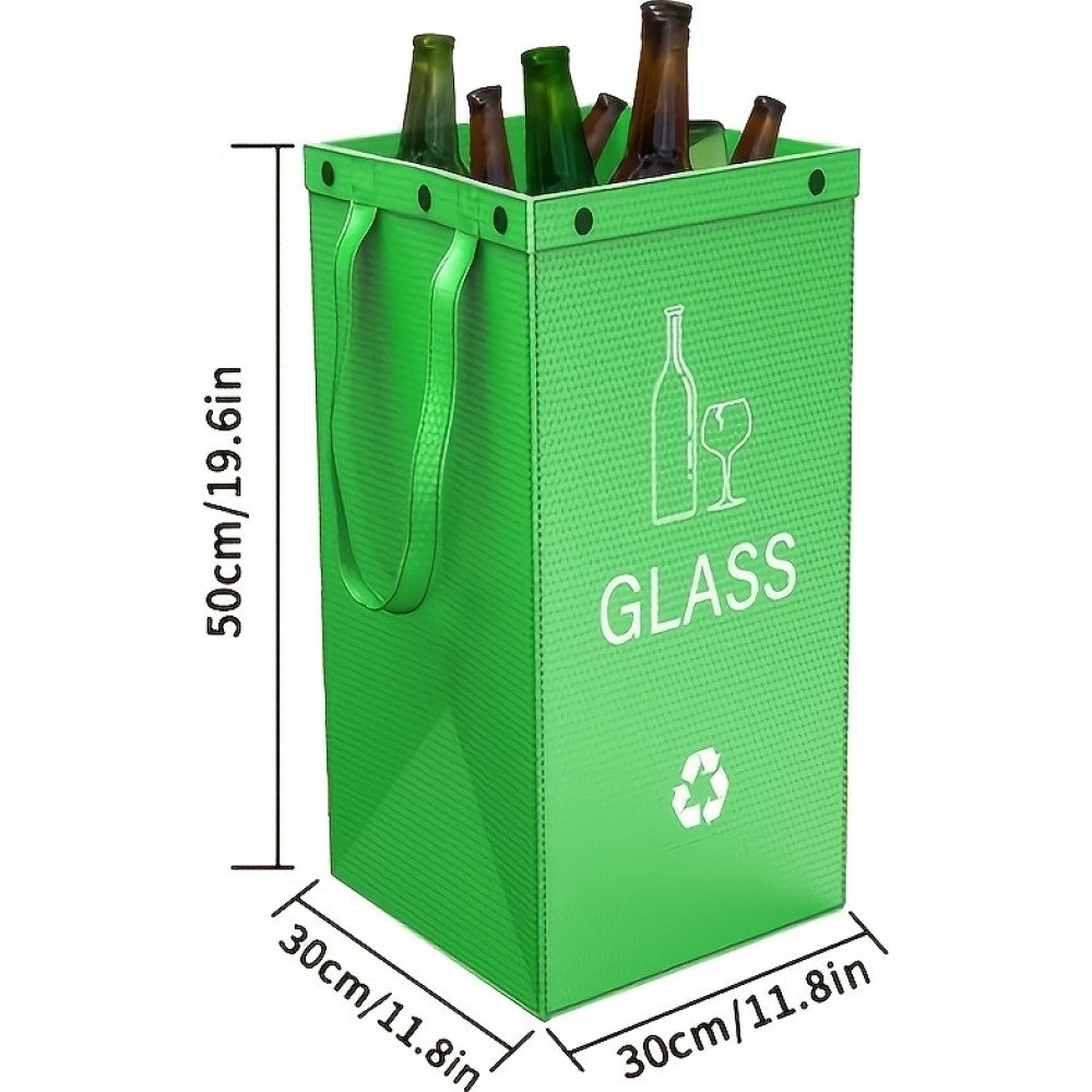 3-in-1 Faltbare M&uuml;lls&auml;cke mit 3 Farben f&uuml;r Abfalltrennung (Papier / Plastik / Glas)