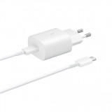 Samsung Reise & Wandladestecker 25W Charger USB-C + Ladekabel 1 Meter USB-C auf USB-C - Weiss