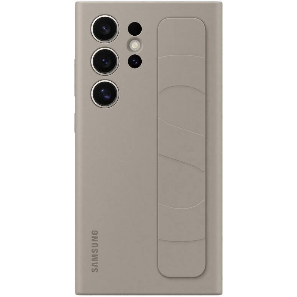 Coque Samsung Galaxy S24 Ultra - Samsung Standing Grip Cover avec support intégré et design ergonomique - Gris