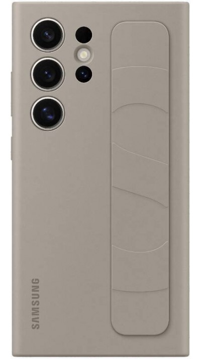 Coque Samsung Galaxy S24 Ultra - Samsung Standing Grip Cover avec support intégré et design ergonomique - Gris