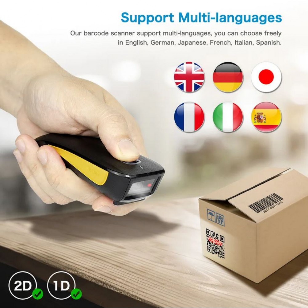 Tragbarer 1D - 2D Bluetooth - 2.4G Wireless Handscanner für QR-Code