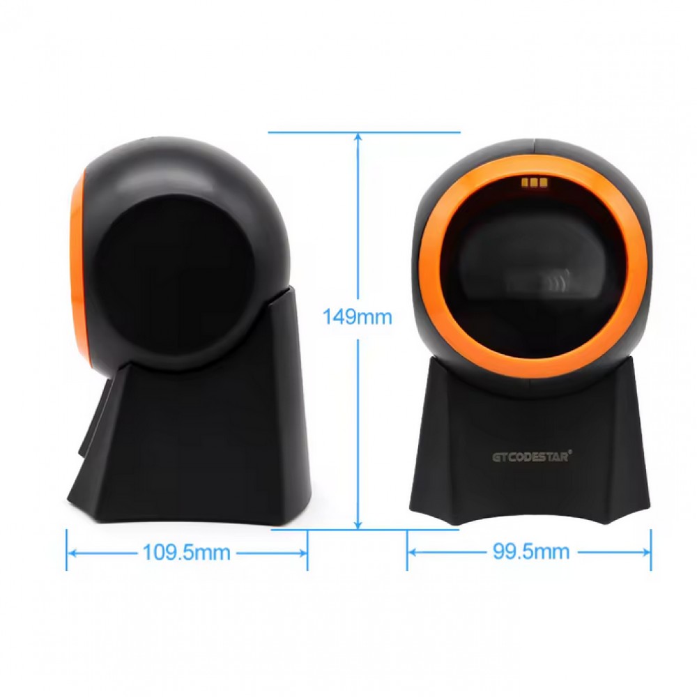 Plug & Play EAN + QR-Codes & Datamatrix Barcode-Scanner (1D/2D) mit USB-A-Kabel - Schwarz