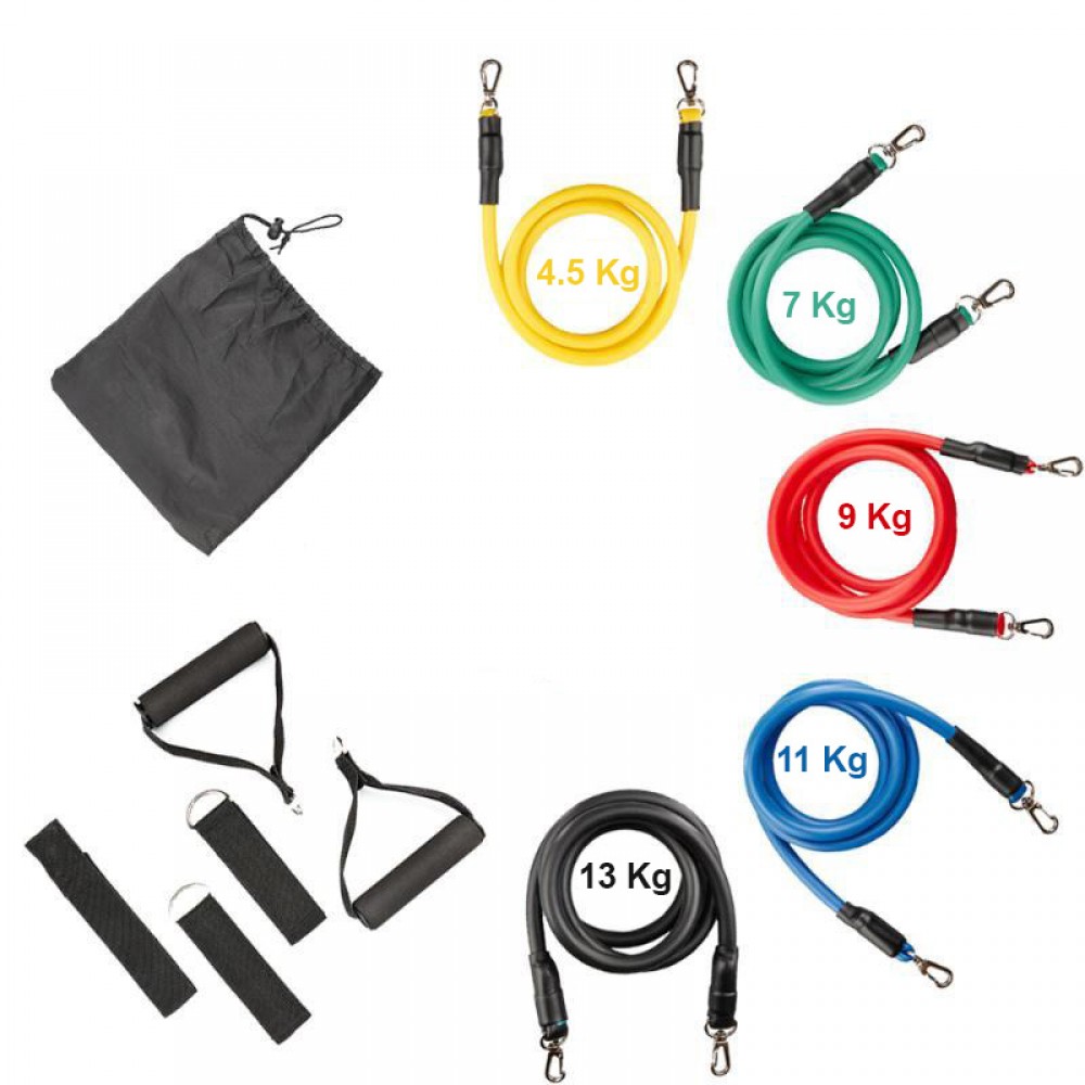 Elastische Gewichtseile Bodybuilding-Set Sport/Fitness Bänder (5Kg-45Kg)
