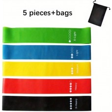 Set Fitness Resistenz-Bänder für Home-Workout elastische Trainingsbänder 5 Stück (2 - 21 Kg)