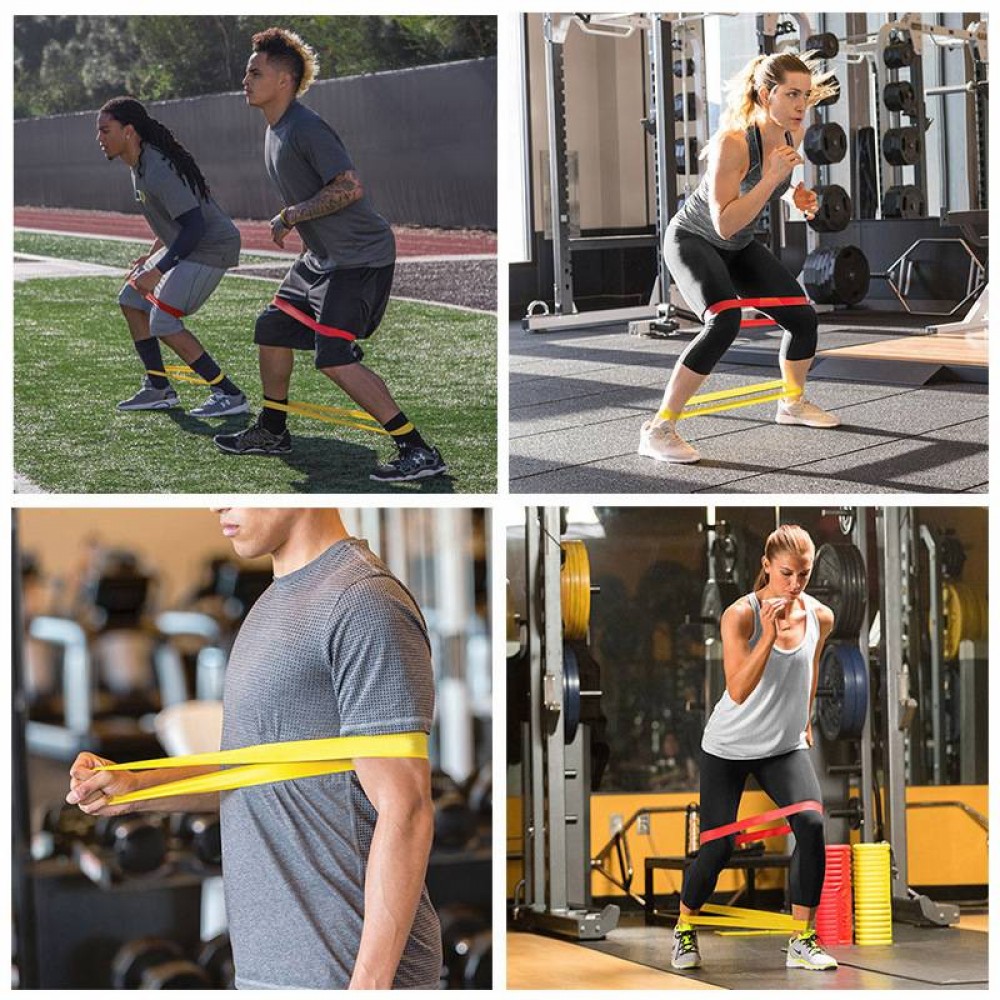 Set Fitness Resistenz-Bänder für Home-Workout elastische Trainingsbänder 5 Stück (2 - 21 Kg)