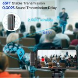 Set aus 2 Lavalier-Krawattenmikrofonen Professional Wireless Bluetooth 5.3 mit USB-C-Empfänger & Ladeetui - Schwarz