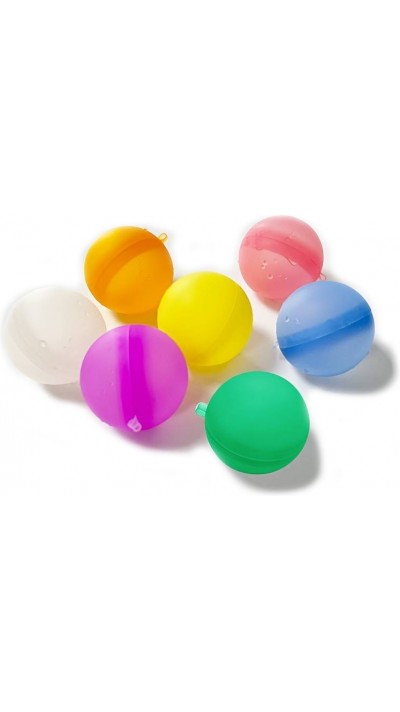 Set von 7 wiederverwendbaren und umweltfreundlichen Wasserbomben Bällen Multicolor