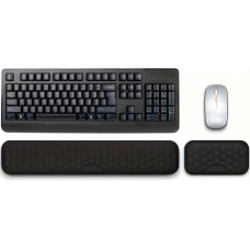 Set Handgelenkauflagen aus ergonomischem, weichem Memory Foam für Tastatur und Maus - Schwarz