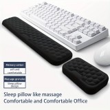Set Handgelenkauflagen aus ergonomischem, weichem Memory Foam für Tastatur und Maus - Schwarz