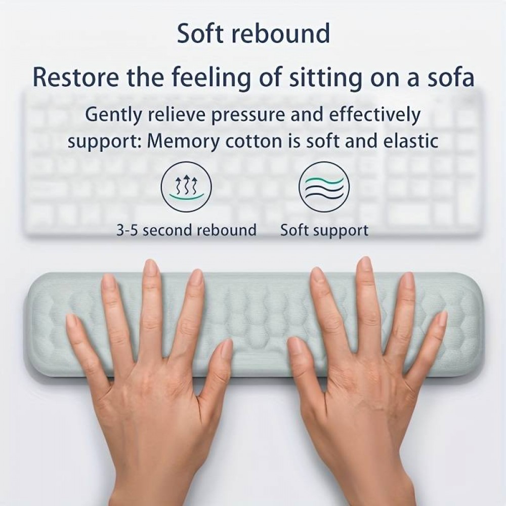 Set Handgelenkauflagen aus ergonomischem, weichem Memory Foam für Tastatur und Maus - Schwarz