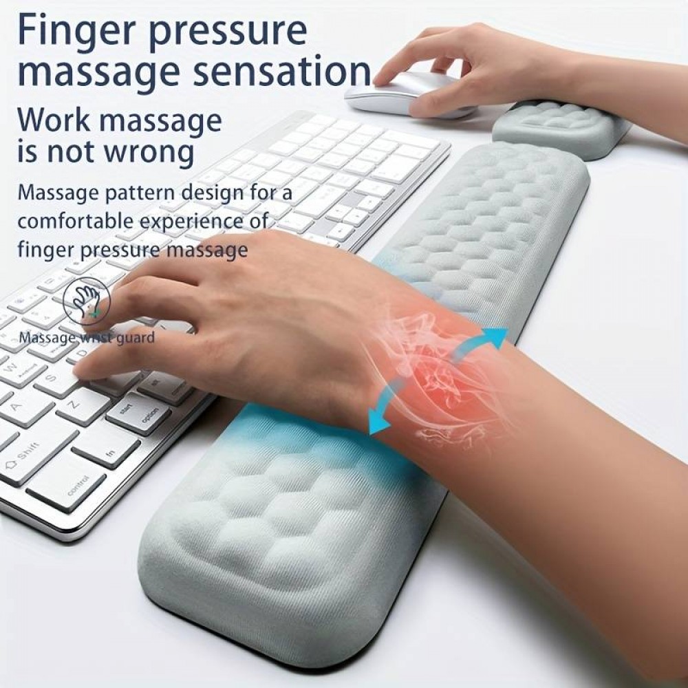 Set Handgelenkauflagen aus ergonomischem, weichem Memory Foam für Tastatur und Maus - Schwarz