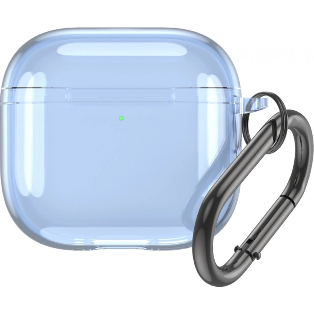 Coque AirPods 4 - Silicone TPU transparent - Bleu