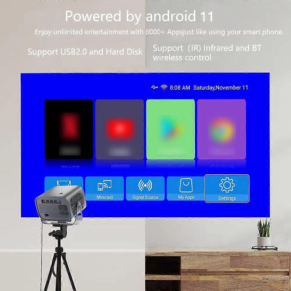 Smart Projektor A10 Plus Home Theater Android 11.0 mit integrierten 5W Lautsprechern